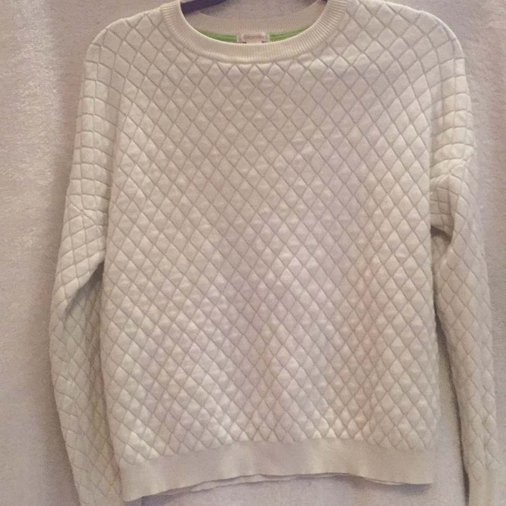 Quilted White Sweater